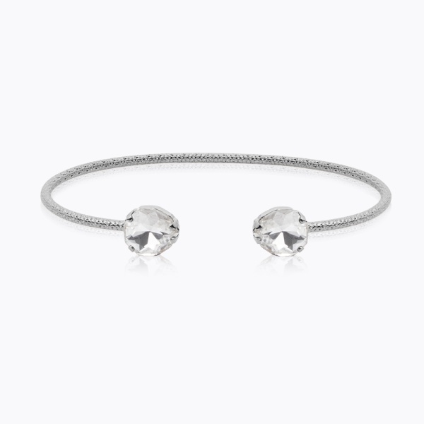 Caroline Svedbom Silver Mini Carlotta Bangle - Crystal